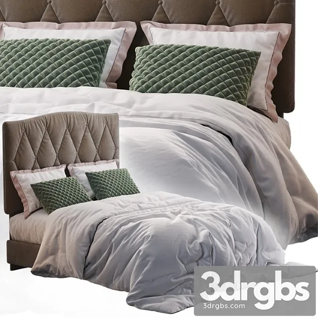 Elliot curved upholstered bed 2 3D Model Free