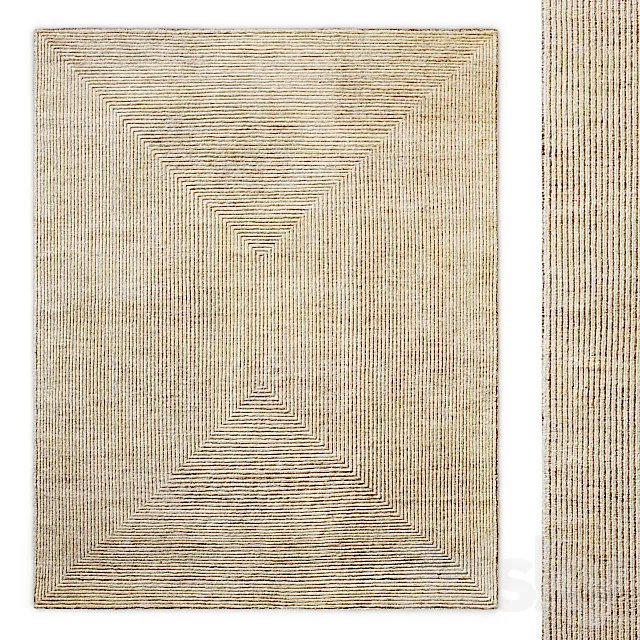 Ellipse Hand-Knotted Wool Rug RH 3D Model