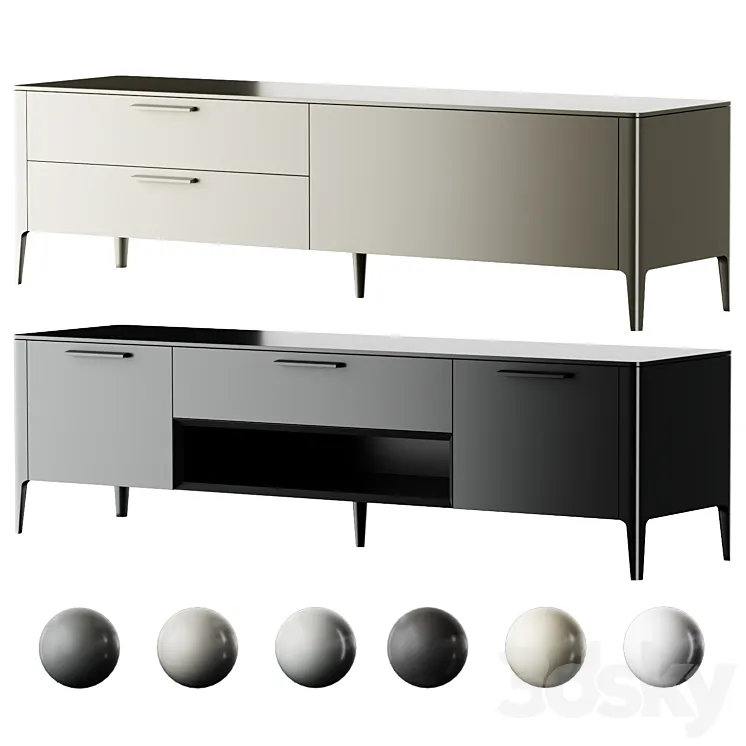 Ellipse TV stand Type 3D Model Free