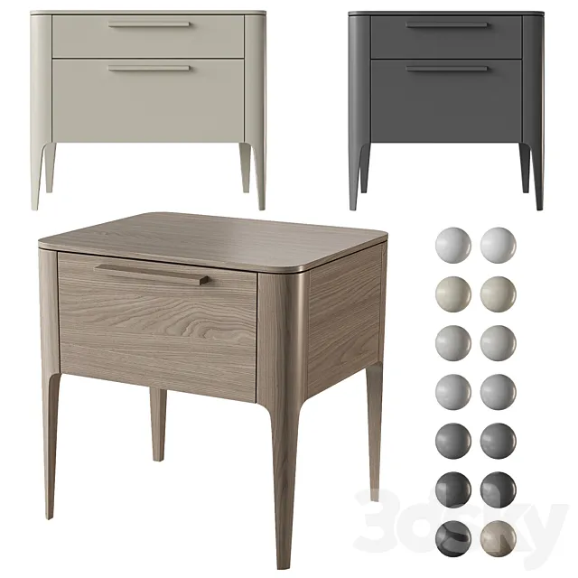 Ellipse Type Bedside table 14 Colors 3D Model