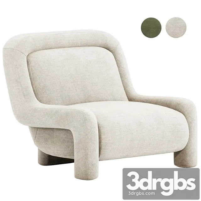 Ellis Chair Mohair Pewter 3D Model Free