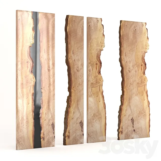 Elm and epoxy slab 3D Model