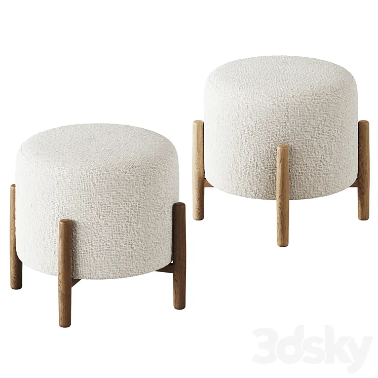 Elroy Sherpa Ottoman by Studio McGee 3D Model Free