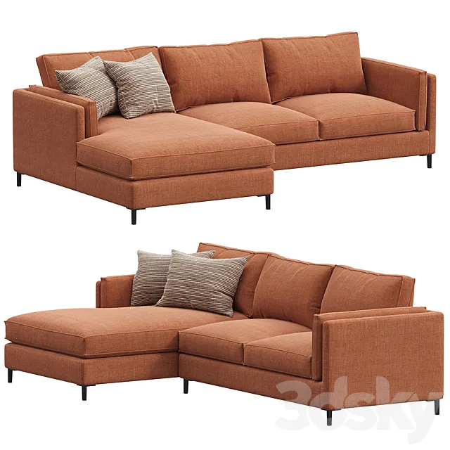 Emery 2 Piece Sectional Sutton Rust 3D Model
