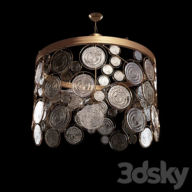 EMERY RECYCLED CHANDELIER EMERY RECYCLED INDOOR _ OUTDOOR GLASS CHANDELIER 3D Model