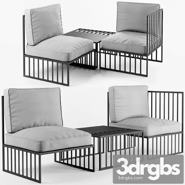 Emiyo armchair and table emiyo 2 3D Model Free