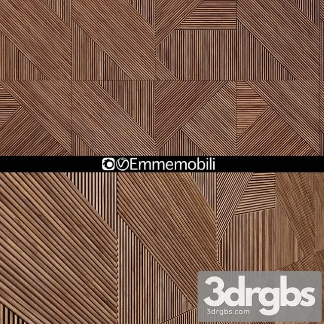 Emmemobili Stripes Boiserie Walnut Panels 3D Model Free