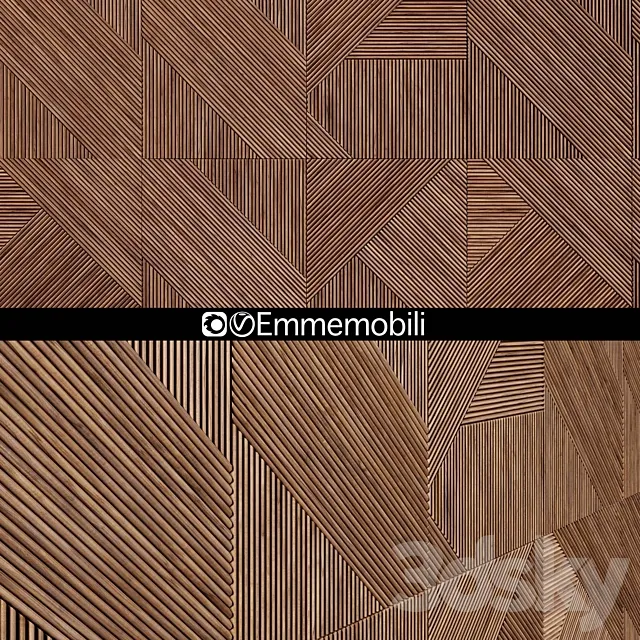 Emmemobili STRIPES BOISERIEwalnut panels 3DModel