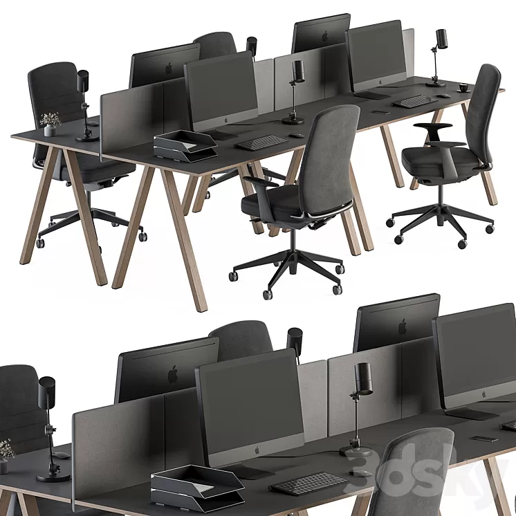 Employee Set - Office Furniture 346 3D Model