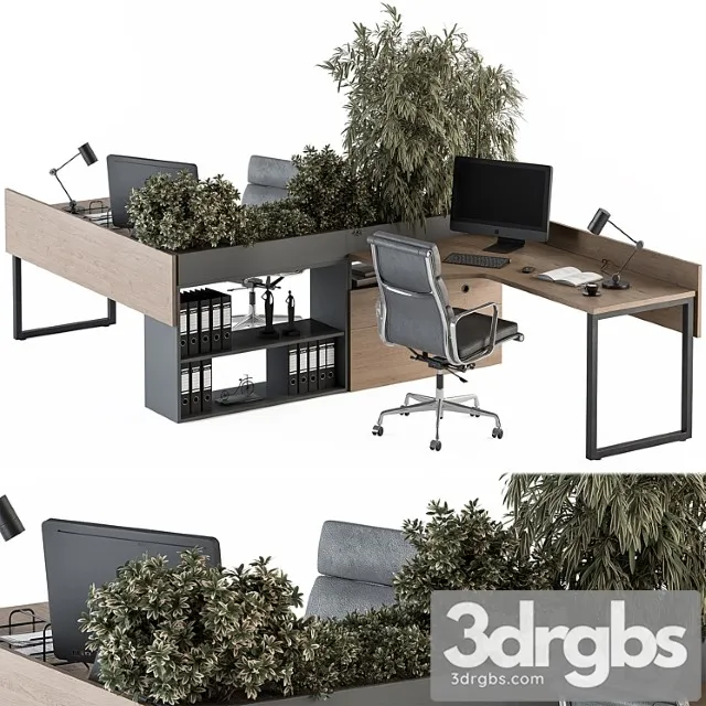 Employee Set Office Furniture 348 3D Model Free