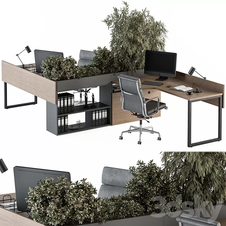 Employee Set - Office Furniture 348 3D Model Free