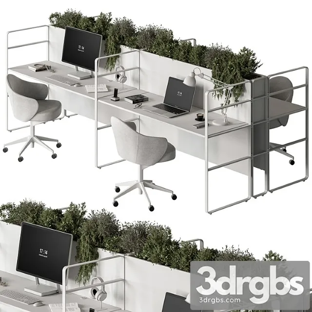 Employee Set Office Furniture 431 3D Model Free
