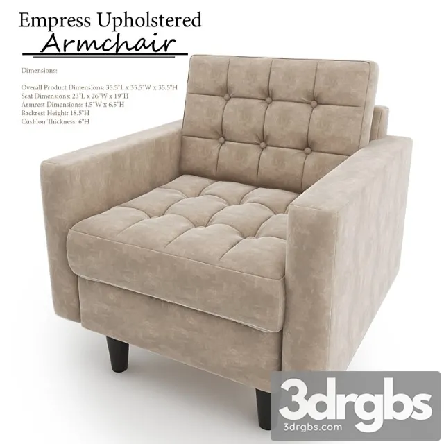 Empress Upholstered Armchair 3D Model Free