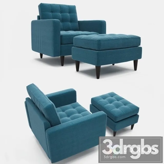 Empress Upholstered Armchair Attoma Azure 3D Model Free