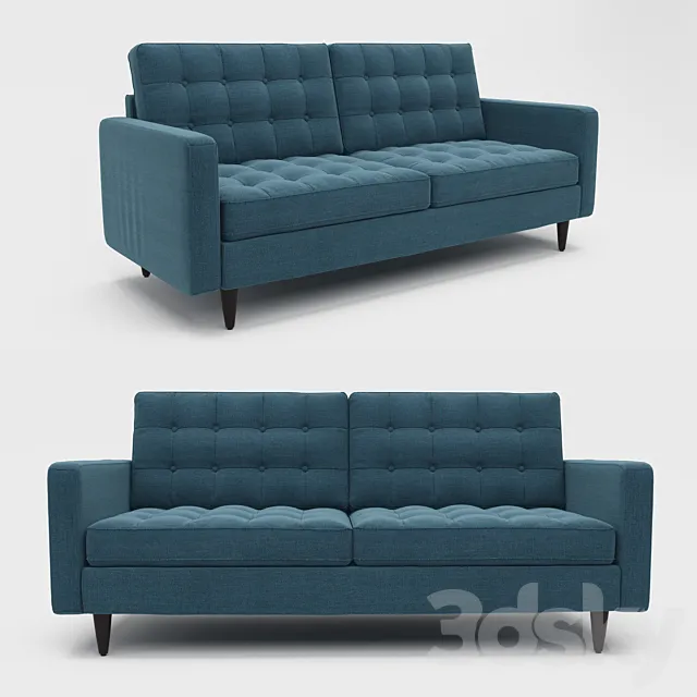 Empress Upholstered Sofa in Azure 3D Model