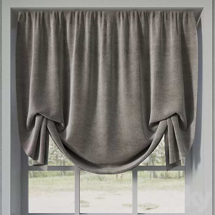 English curtain 3D Model