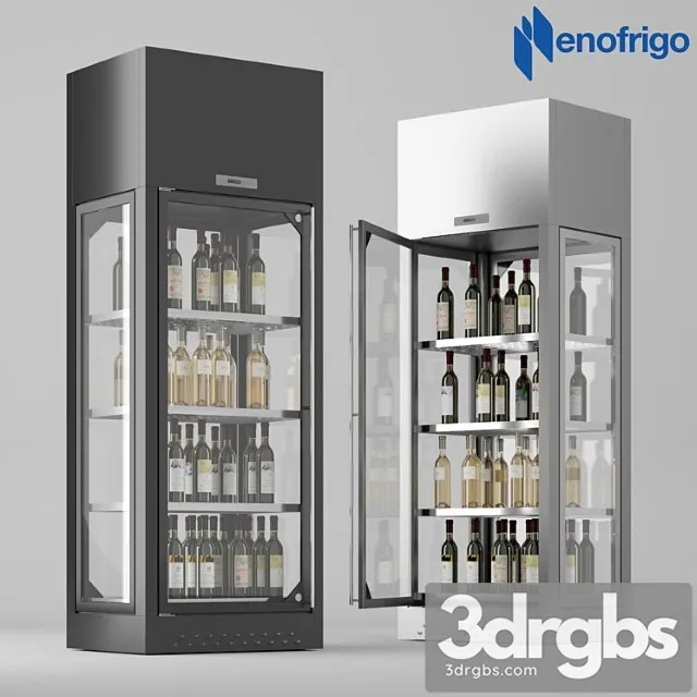 Enofrigio Wine Library 1p Island H220 P60 3D Model Free