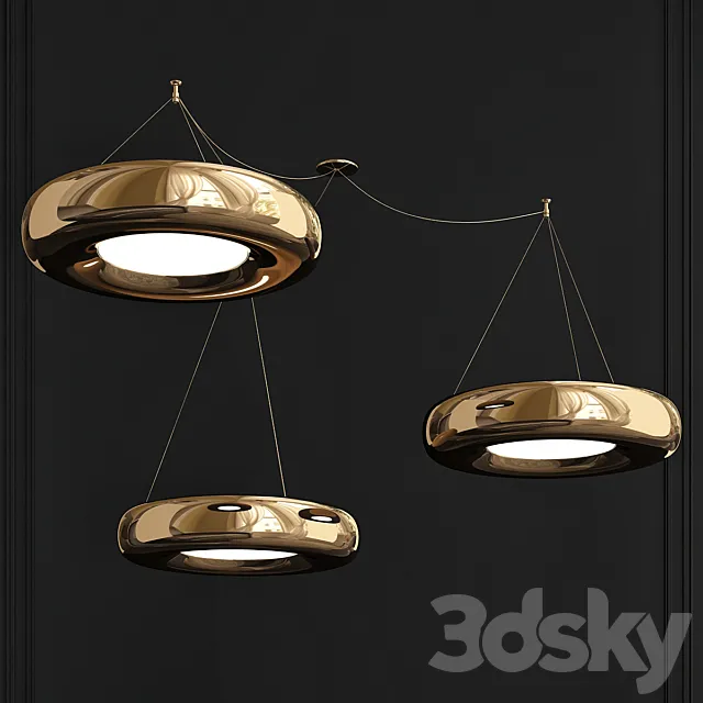 Ensemble of Marshmallow Ceiling Lamps Royal Stranger 3DModel