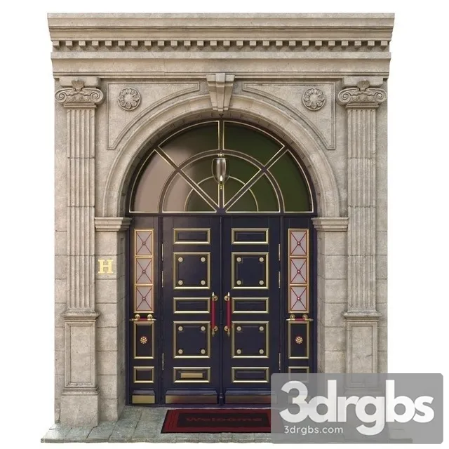 Entrance Classic Door 3D Model Free
