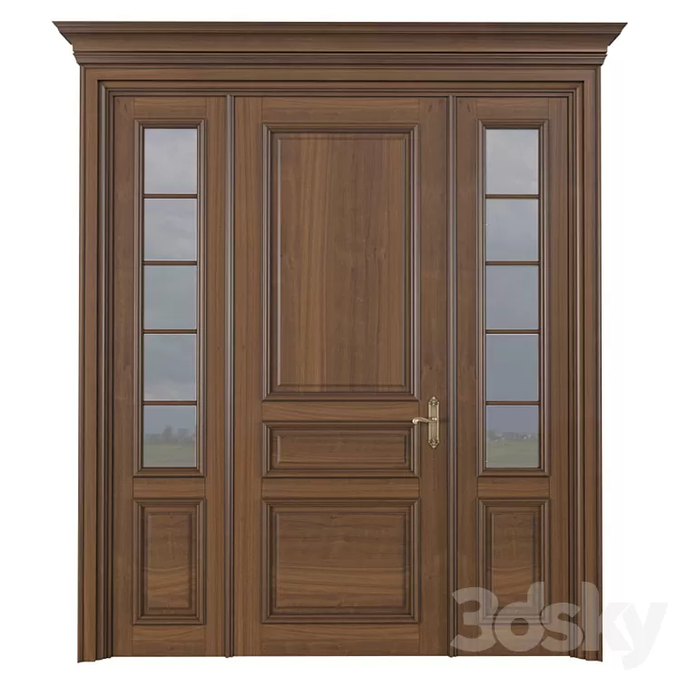 Entrance classic doors. Entrance to the house.Front Door. Outdoor Entrance classic door.External Doors. Exterior Door.Street Doors 3D Model