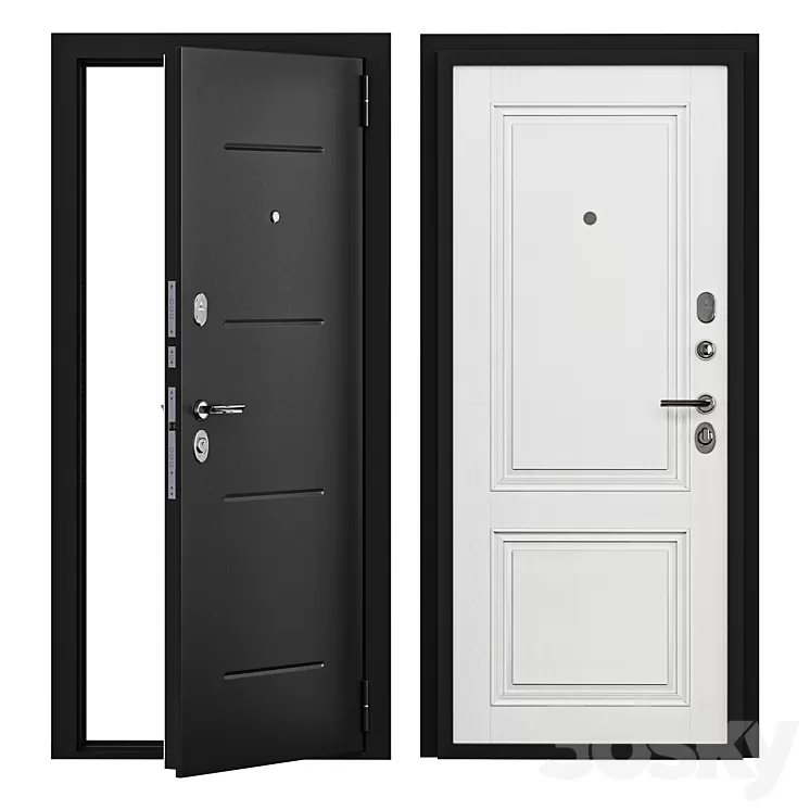 Entrance door metal STEEL DOOR PORTA S 104.К32 BIANCO VERALINGA 3D Model Free