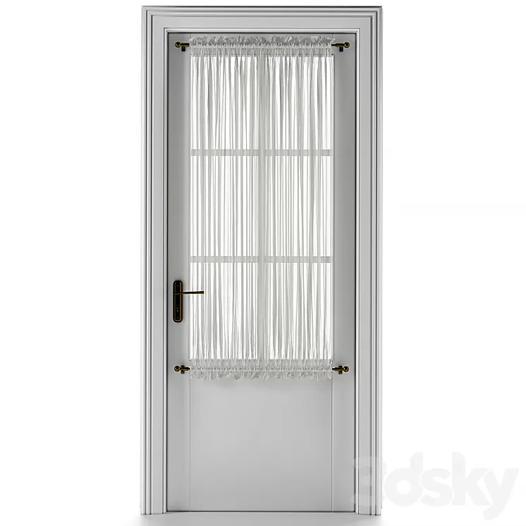 Entrance door with curtain 3D Model