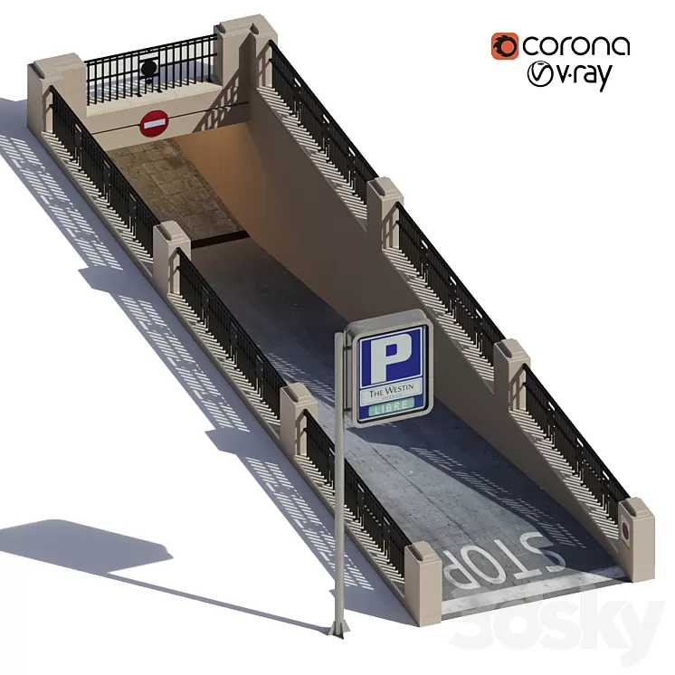 Entrance / Exit to the underground parking 3D Model