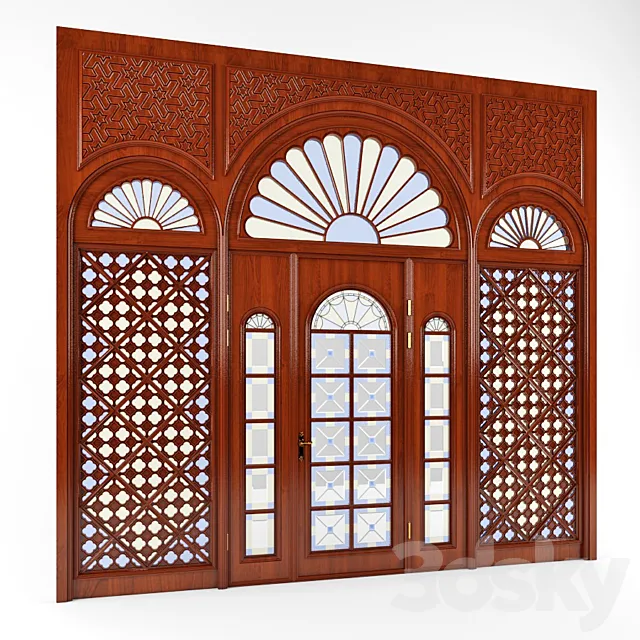 Entrance lobby in oriental style 3D Model