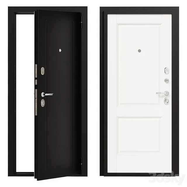 Entrance metal door Bravo 12 3D Model