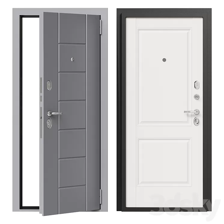 Entrance metal door Bravo 17 3D Model Free