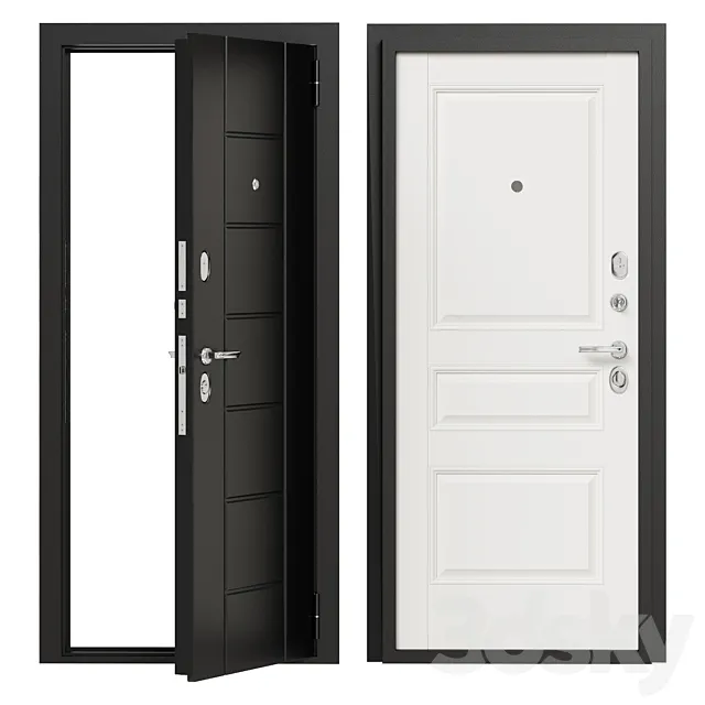 Entrance metal door Bravo 19 3D Model