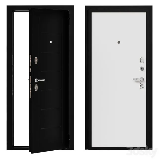 Entrance metal door Bravo 21 3D Model