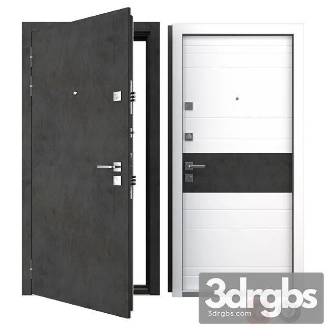 Entrance metal door carbon (your frame) 3D Model Free