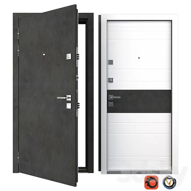 Entrance metal door Carbon (Your Frame) 3DModel