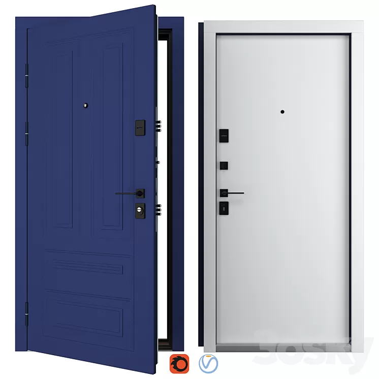 Entrance metal door Country (Abvehr) 3D Model Free