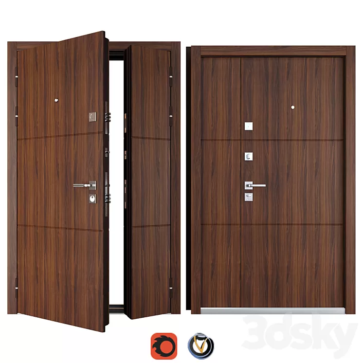 Entrance metal door Fauna (Favorit) 3D Model Free