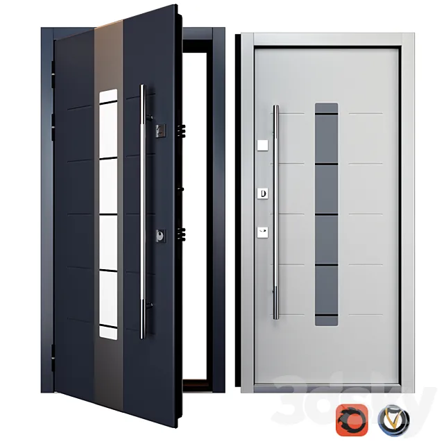 Entrance metal door Inox S-1 (Your Frame) 3DModel