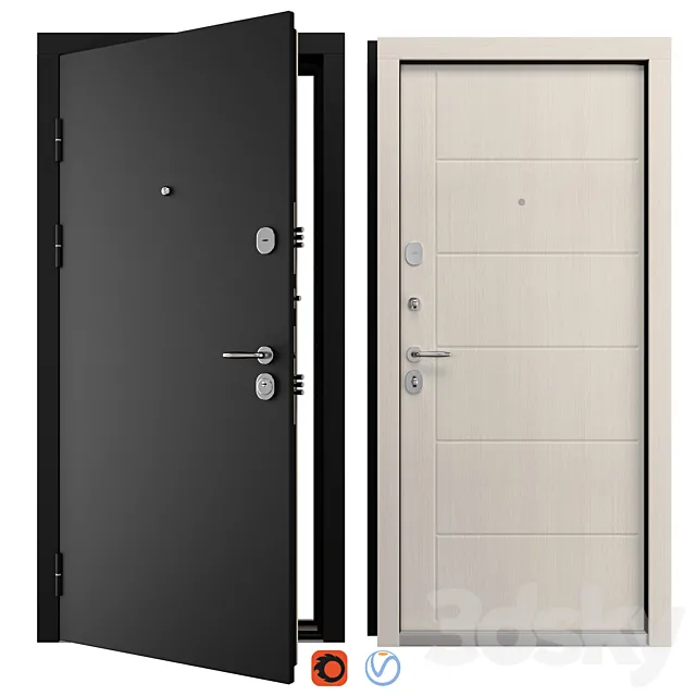 Entrance metal door Larche (Strage) 3D Model