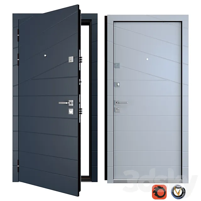 Entrance metal door Line (Zimen) 3DModel