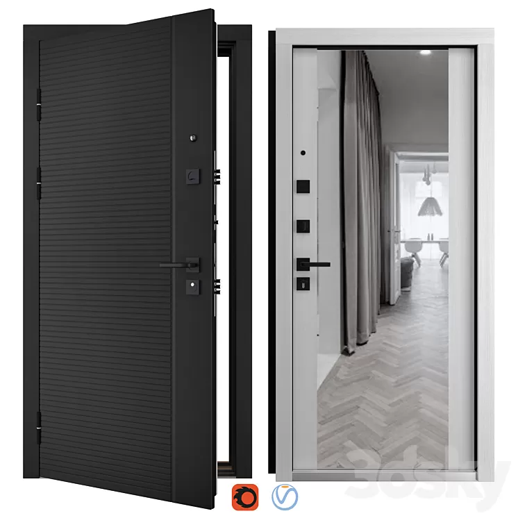 Entrance metal door Liner-3 (Bravo) 3D Model Free