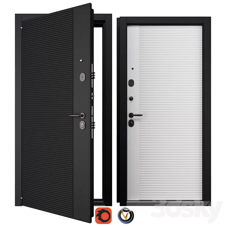 Entrance metal door Newest NT 4 (Holz) 3D Model