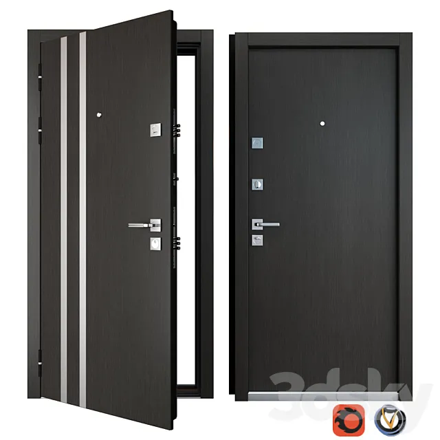 Entrance metal door Parallel (Zimen) 3D Model
