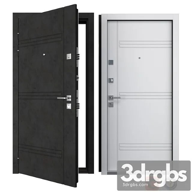 Entrance metal door trio (your frame) 3D Model Free