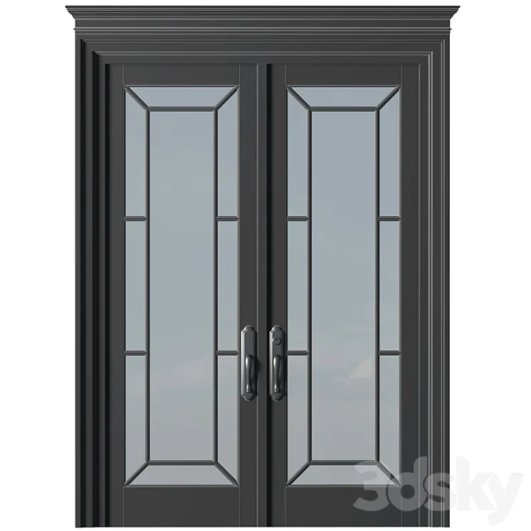 Entrance modern classic street doors. Entrance to the house.Front Iron Doors. Outdoor Entrance classic door.Art Deco External Doors. Exterior Door.Street Doors.Double Exterior Door 3D Model Free