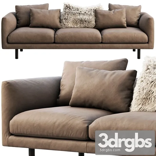 Eq3 replay leather sofa 2 3D Model Free