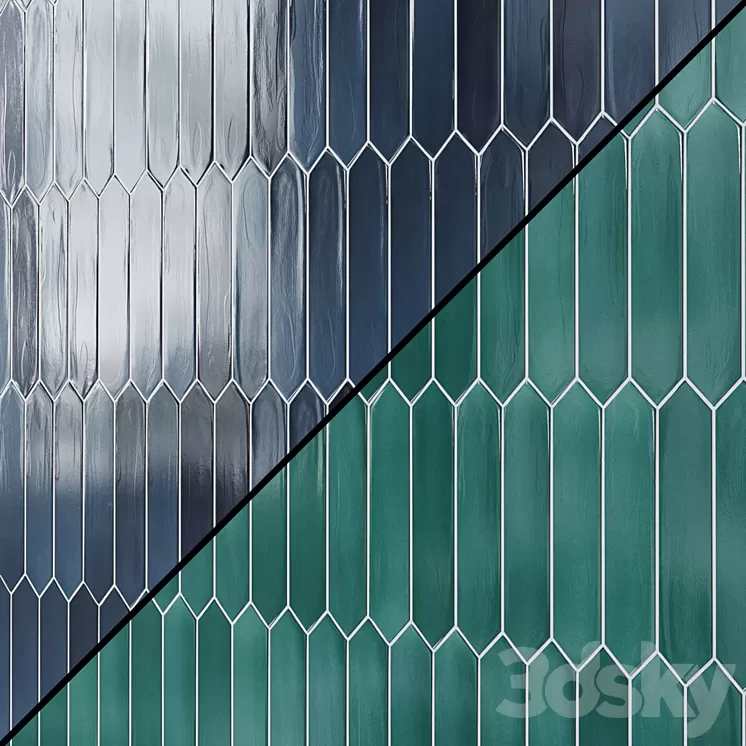 EQUIPE LANSE matt ceramic wall tiles 5x25 cm Arrow 3D Model Free