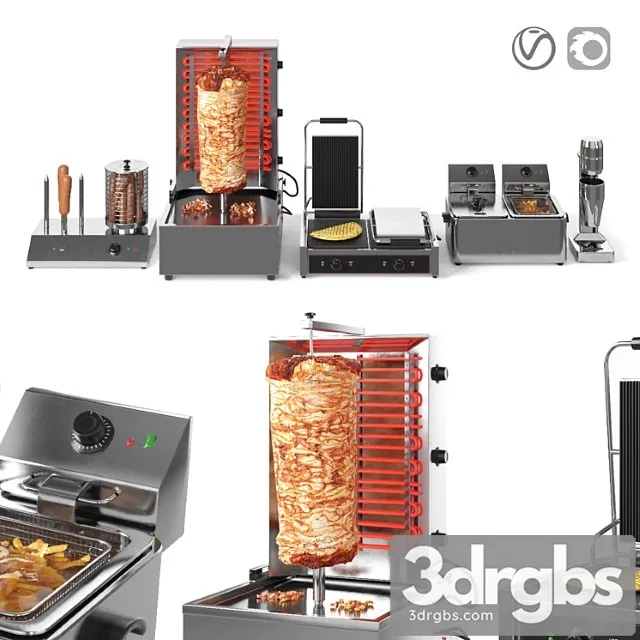 Equipment for Doner Cafe 3D Model Free