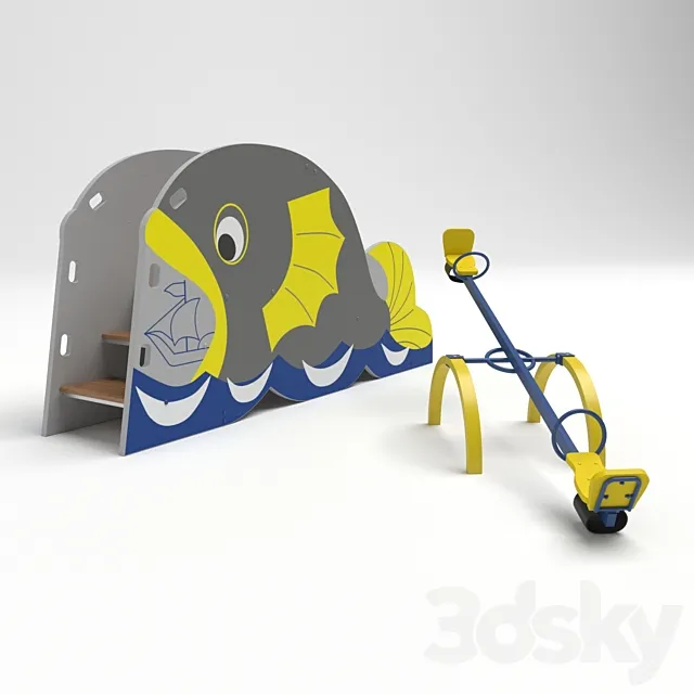 equipment for the playground "Peony" 3D Model