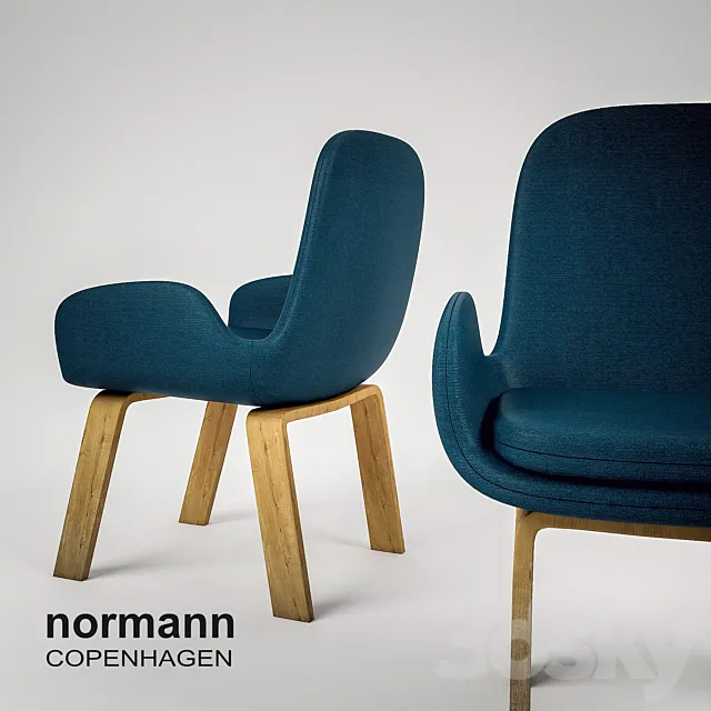 Era-Lounge-Chair-black-steel-Fame 3DModel