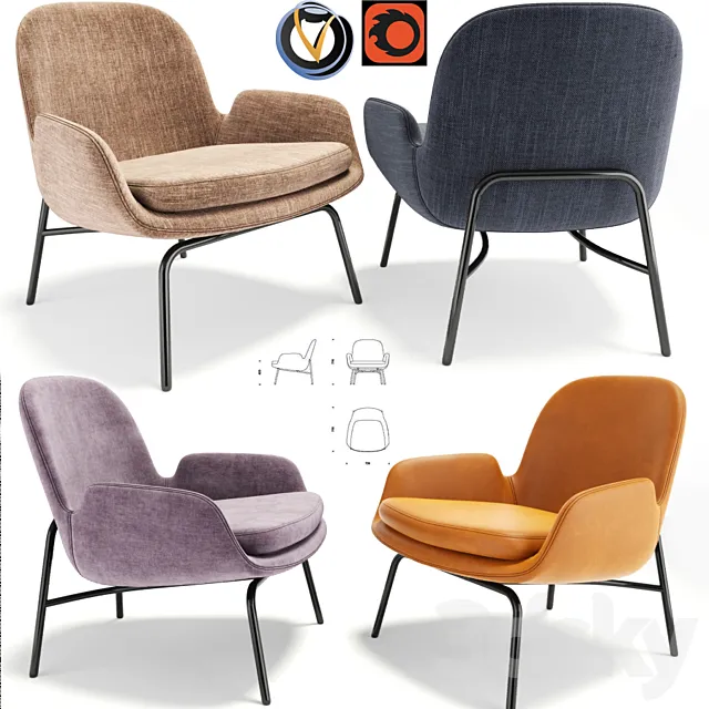 Era Lounge Chair Low Steel 3DModel